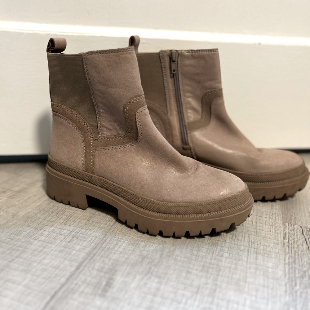 Lucky brand leather booties, worn once, great condition. Size 6.5